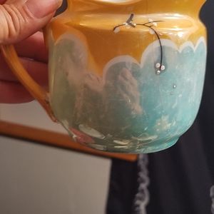 Antique cream and sugar cherry blossom set